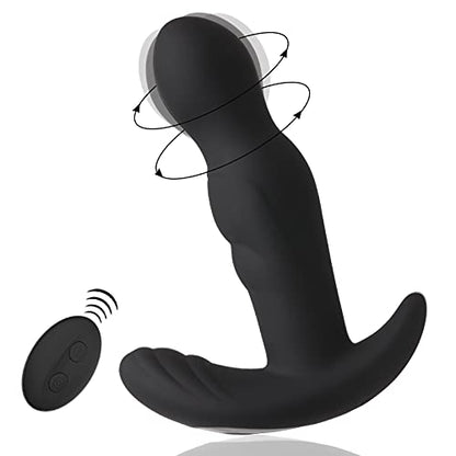 Acvioo Vibradores Anales Enchufe de Prostata Estimulador, Rotación de 360 °, 9 Vibración Modos, Mudo Vibrador anal Plug con Selector Inalámbrico de Orgasmo Remoto, Para Hombres, Mujeres, Parejas