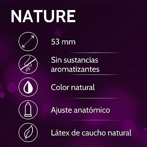 VIBRATISSIMO Condones Nature paquete de 100 I caja de preservativos premium extra húmedos I grosor de pared fino y color natural I condenes ultra sensitivos I anticoncepción hombre I b=53mm