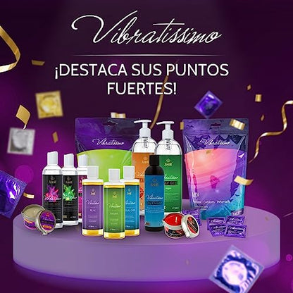 VIBRATISSIMO Condones Fruit Color paquete de 50 I sensitivos y extra húmedos I condoms for men I bolsa de condones recerrable I condones multicolor I condones extrafinos I 64mm