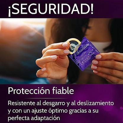 VIBRATISSIMO Condones Fruit Color paquete de 50 y lubricante I sensitivos y extra húmedos I condoms for men I bolsa de condones recerrable I condones multicolor I condones extrafinos I b=57mm